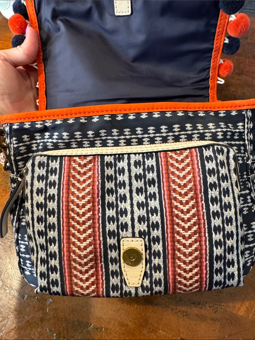 Tory Burch Women's Scout Nylon Crossbody Bag with Pom Pom